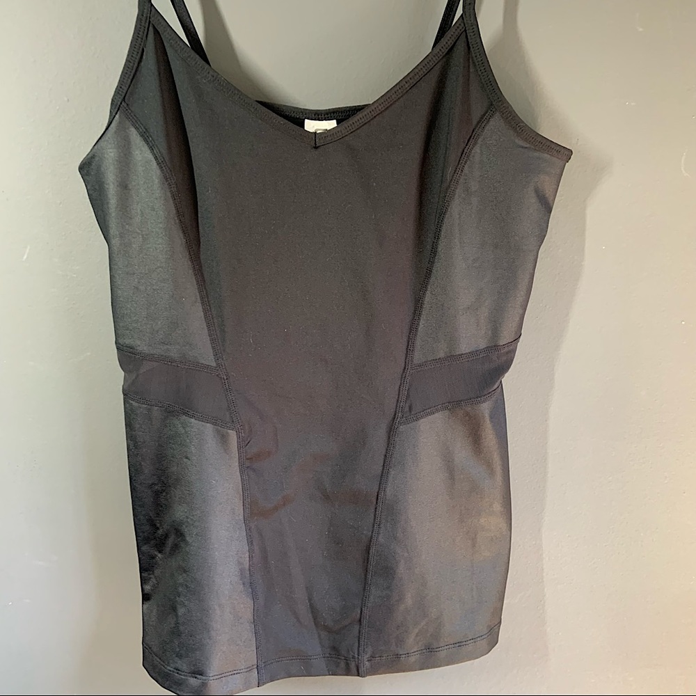 🌟3/$15! NWT Fabletics Stretch Black Tank with Mesh Sides